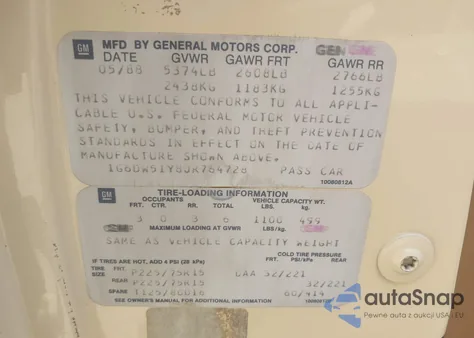 1988 Cadillac Brougham z USA, uszkodzony, nr VIN 1G6DW51Y8JR764728